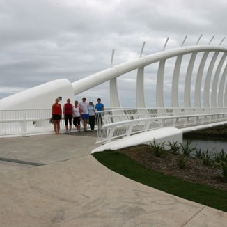 The Te Rewa Rewa bridge that forms part of the extension of the walkway to Bell Block.